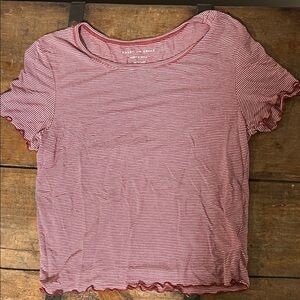 American Eagle Outfitters Red and White Striped Tee
